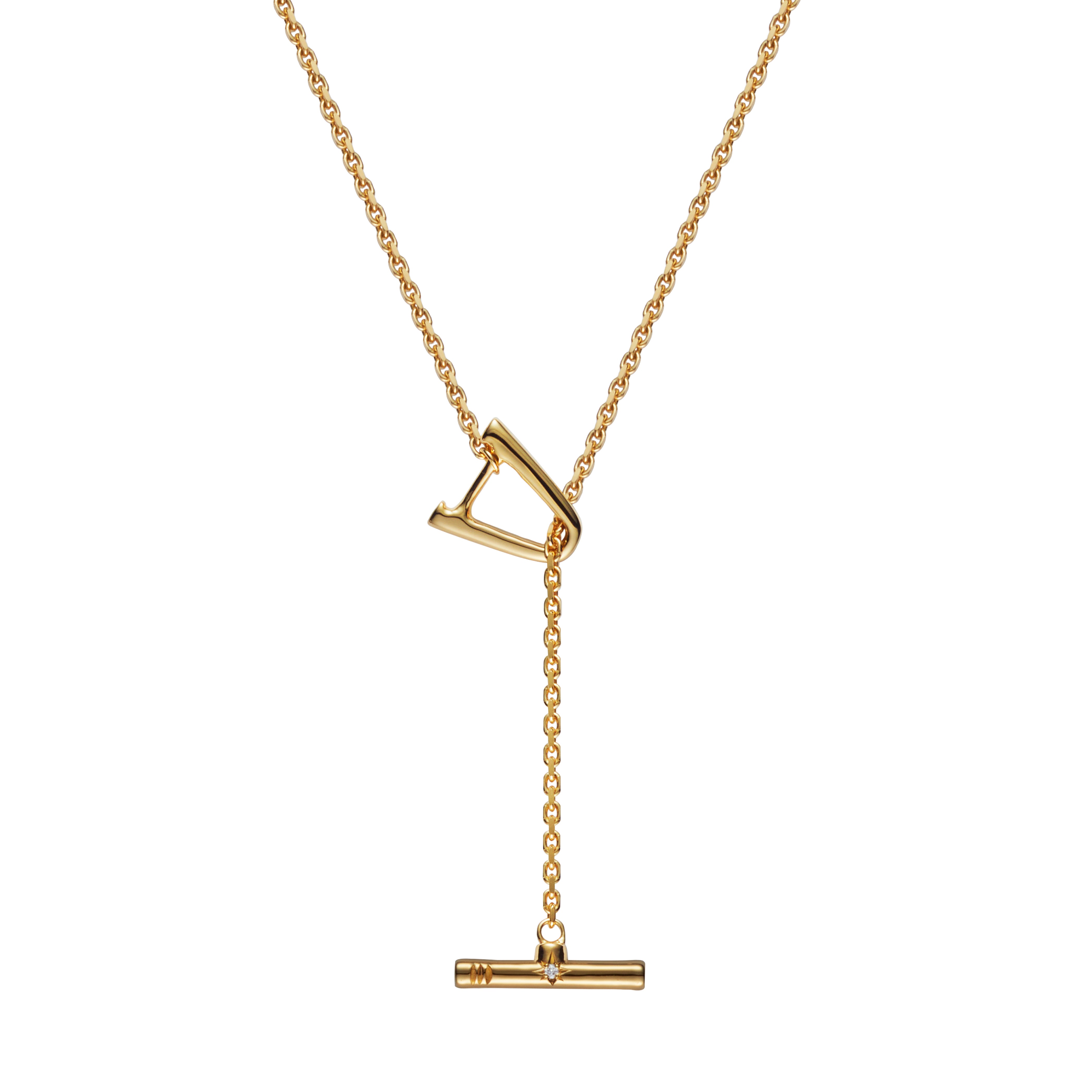 TAネックレス ダイヤモンド 18K イエローゴールド ヴェルメイユ