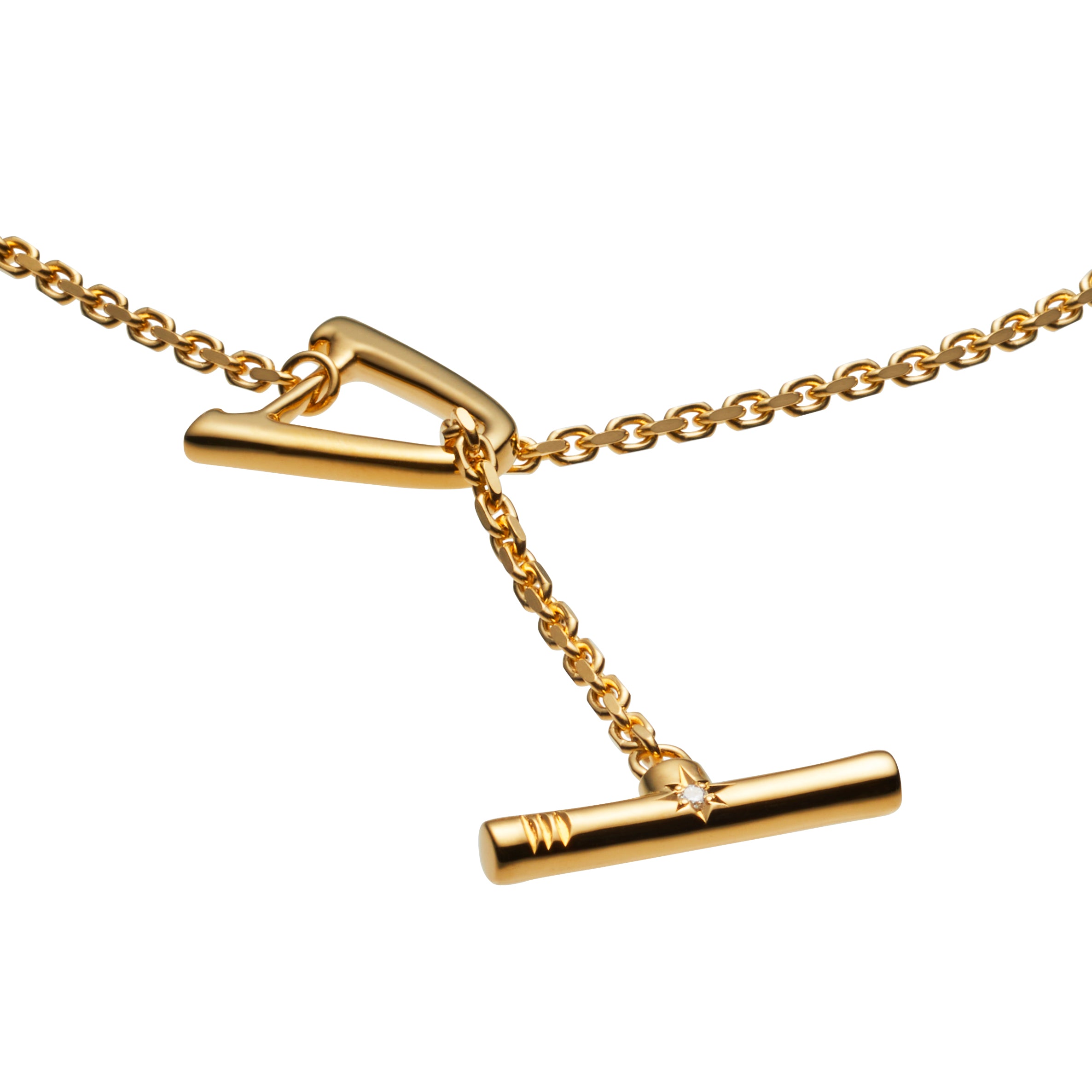 TAネックレス ダイヤモンド 18K イエローゴールド ヴェルメイユ